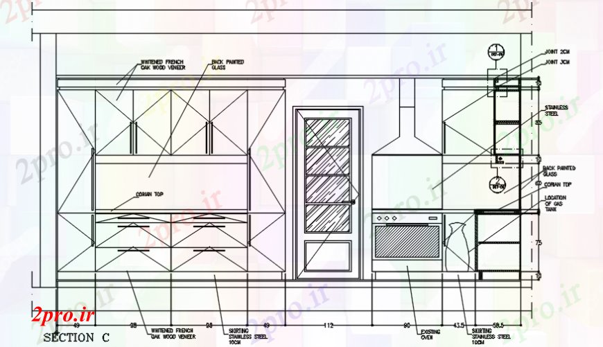 دانلود نقشه جزئیات طراحی ساخت آشپزخانه طراحی جزئیات آشپزخانه  دو بعدی    اتوکد نما (کد106894)
