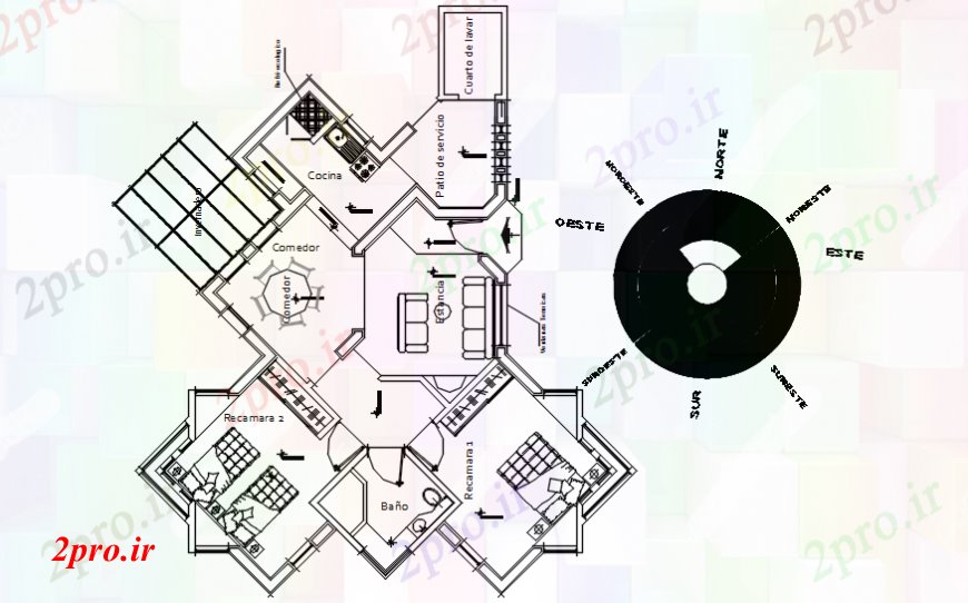 دانلود نقشه مسکونی  ، ویلایی ، آپارتمان  مسکن واحد طراحی جزئیات کف  دو بعدی    (کد106901)