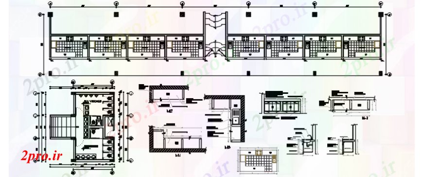 دانلود نقشه جزئیات طراحی ساخت آشپزخانه توالت و آشپزخانه طراحی بهداشتی  (کد106919)