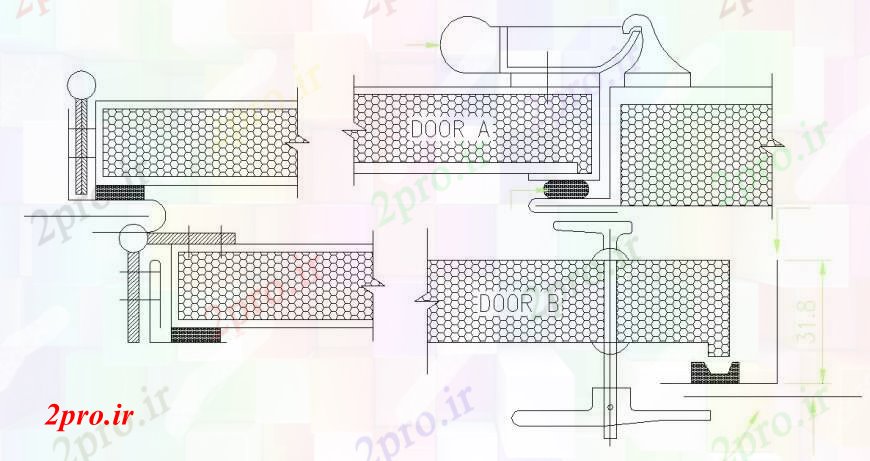 دانلود نقشه جزئیات طراحی در و پنجره  سیستم های تهویه مطبوع درب جزئیات نصب و راه اندازی ساخت و ساز فنی (کد106965)