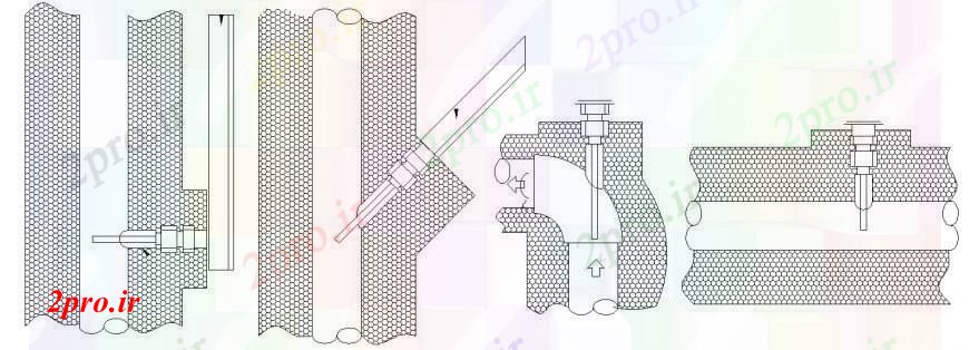 دانلود نقشه جزئیات لوله کشی آب داغ لوله گاز نصب و راه اندازی طراحی جزئیات (کد106968)