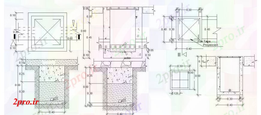 دانلود نقشه جزئیات ساخت پل پل سنگی برای بخش پارک و ساخت و ساز جزئیات 14 در 21 متر (کد106976)