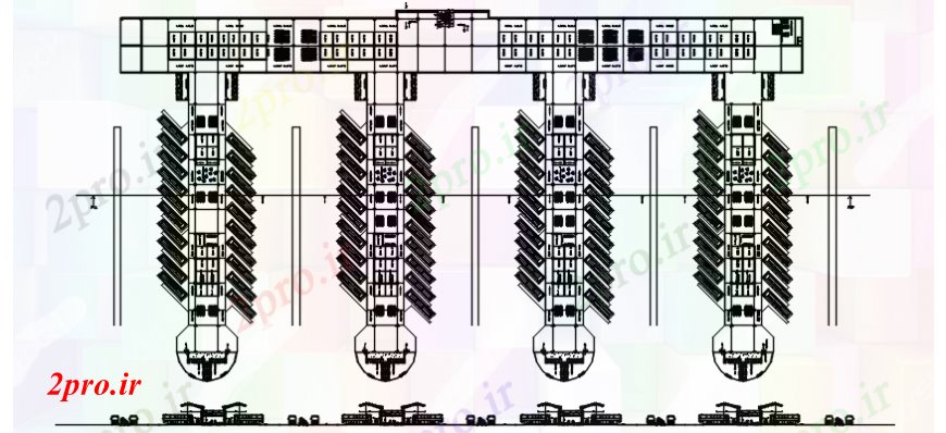 دانلود نقشه ساختمان دولتی ، سازمانی طرحی ها و طراحی های جزئیات اتوبوس ترمینال دو بعدی اتوکد 24 در 25 متر (کد107010)