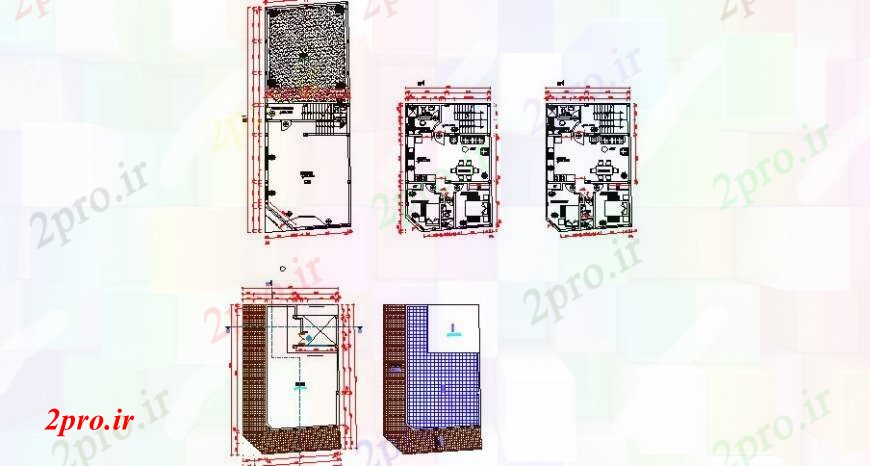 دانلود نقشه مسکونی ، ویلایی ، آپارتمان مسکونی خانواده طرحی طبقه خانه طراحی جزئیات 6 در 10 متر (کد107094)