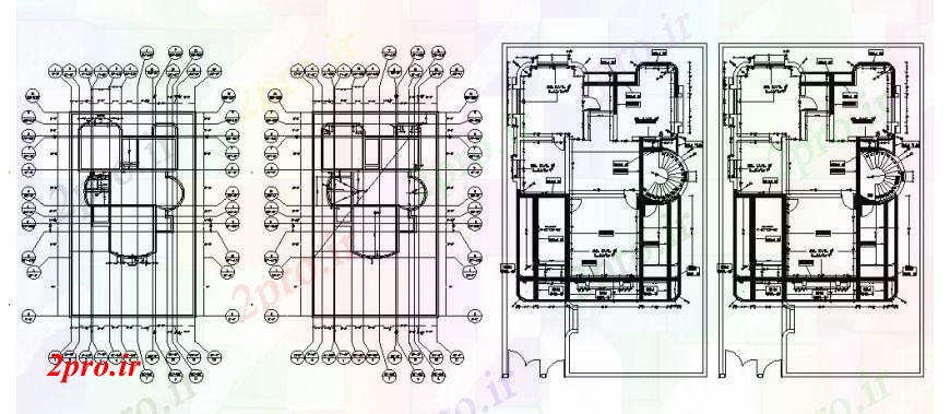 دانلود نقشه مسکونی ، ویلایی ، آپارتمان خانه مسکونی دو طبقه طرحی و برنامه فریم ساختار 76 در 127 متر (کد107101)