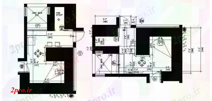 دانلود نقشه آشپزخانه خانه بالای آشپزخانه نظر طرحی معماری طرح 18 در 27 متر (کد107115)