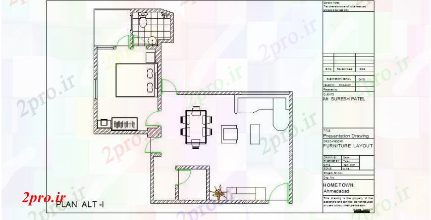 دانلود نقشه مسکونی ، ویلایی ، آپارتمان خانه برای یک خانواده طرحی معماری طرح 35 در 36 متر (کد107132)