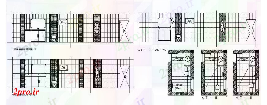 دانلود نقشه حمام مستر خانه نما دیوار توالت، بخش و نصب و راه اندازی بهداشتی جزئیات (کد107138)