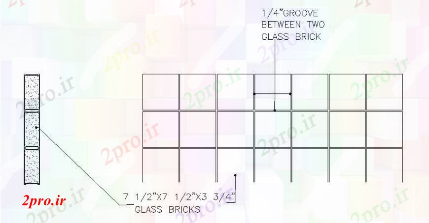 دانلود نقشه طراحی جزئیات ساختار شیشه نما دیوار آجری  و ساختار جزئیات (کد107148)