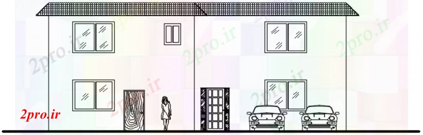 دانلود نقشه مسکونی ، ویلایی ، آپارتمان نما از طراحی جزئیات از خانه اتوکد 20 در 21 متر (کد107175)