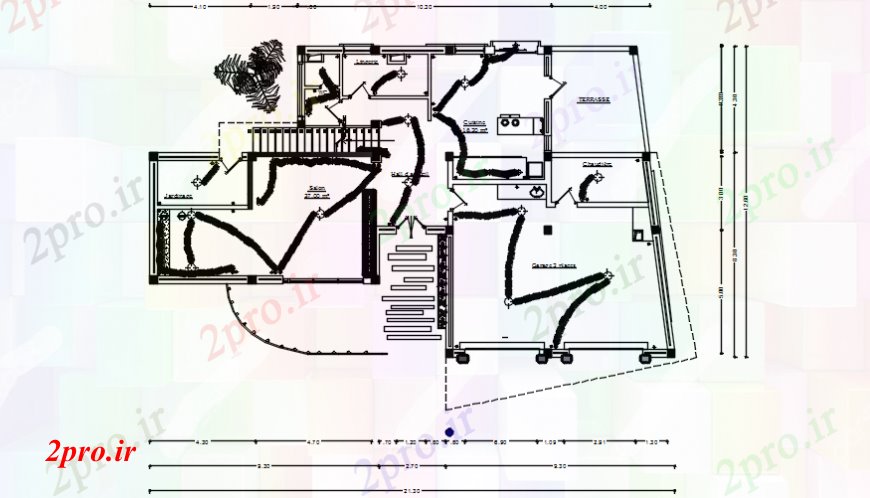 دانلود نقشه برق مسکونی نقشه هاینصب و راه اندازی برق در خانه طرح (کد107196)