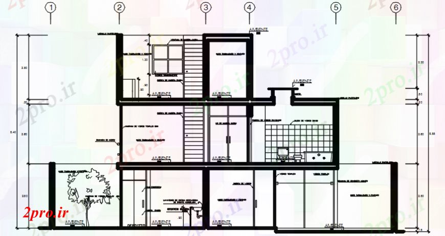 دانلود نقشه مسکونی ، ویلایی ، آپارتمان نقشه های از بخش خانه دو بعدی 5 در 10 متر (کد107216)