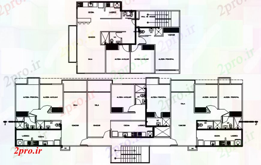 دانلود نقشه مسکونی  ، ویلایی ، آپارتمان  طراحی ساخت و ساز آپارتمان   مسکن  (کد107230)