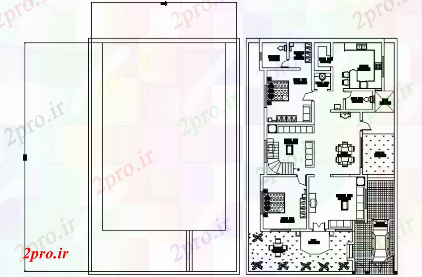 دانلود نقشه مسکونی  ، ویلایی ، آپارتمان  مفهوم فاصله و طرحی معماری (کد107235)