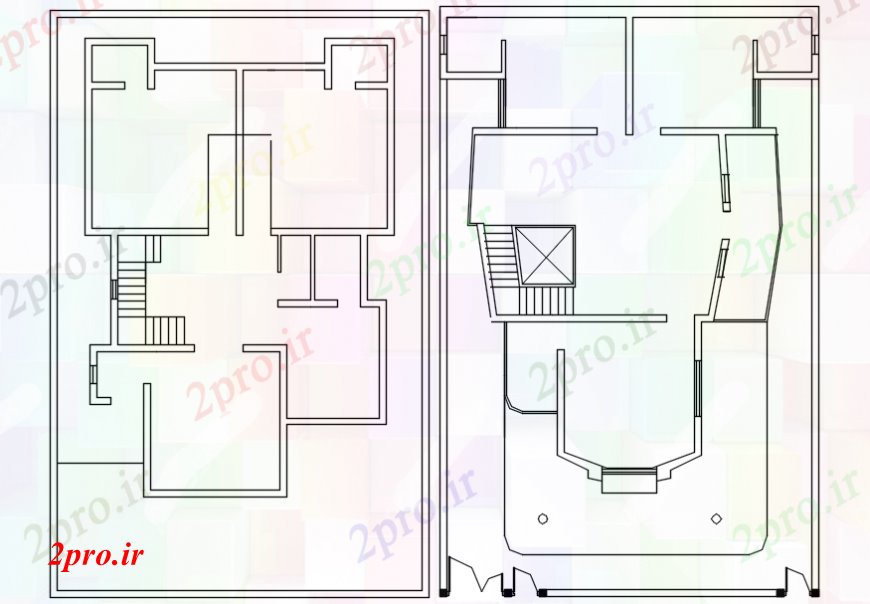 دانلود نقشه مسکونی ، ویلایی ، آپارتمان مفهوم بالا فاصله از خانه 48 در 76 متر (کد107237)