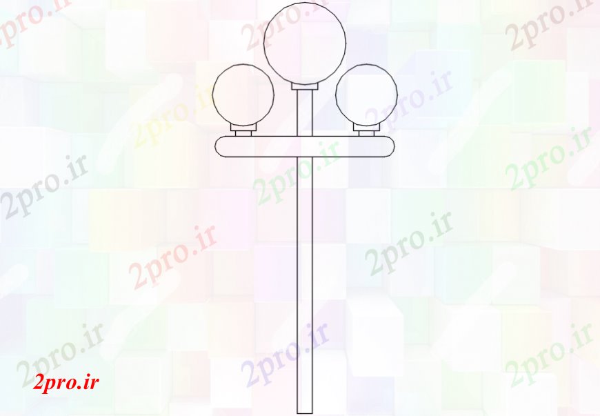 دانلود نقشه بلوک ، آرام ، نماد مدور خیابان شکل چراغ مدل (کد107252)