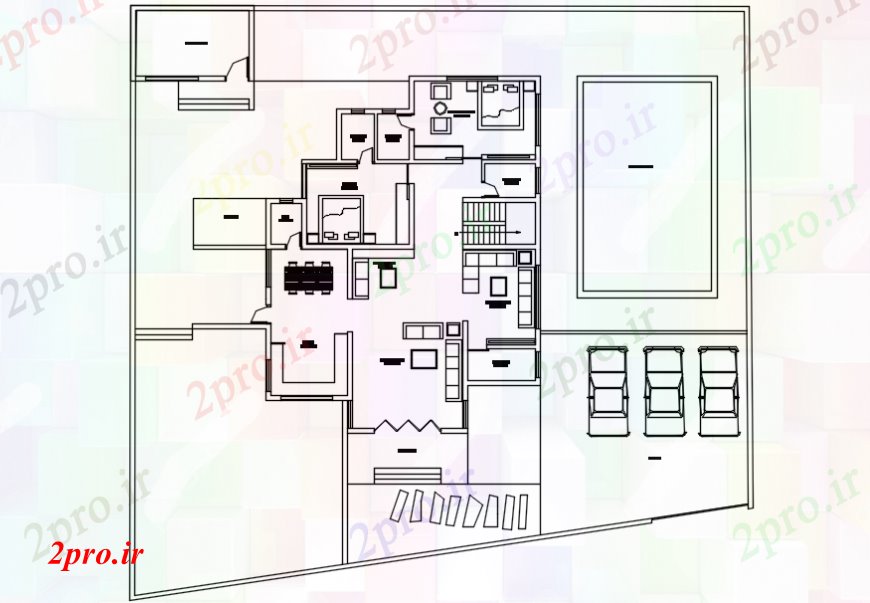 دانلود نقشه مسکونی  ، ویلایی ، آپارتمان  معماری طرحی بالا جزئیات طرحی و جزئیات مبلمان (کد107266)