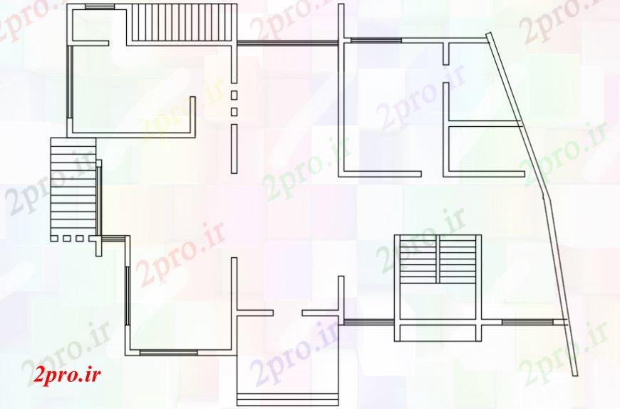 دانلود نقشه مسکونی ، ویلایی ، آپارتمان فاصله مفهوم یک خانه 71 در 86 متر (کد107267)