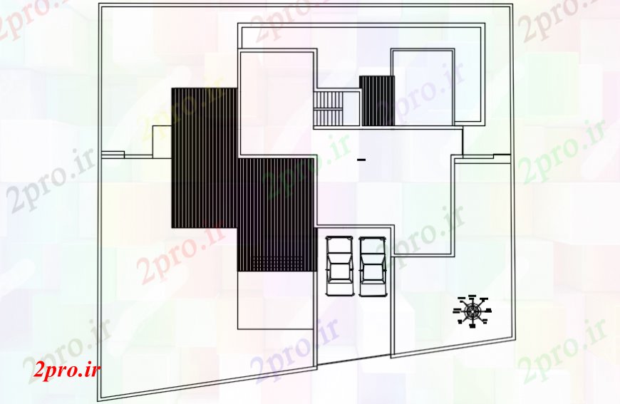 دانلود نقشه مسکونی  ، ویلایی ، آپارتمان  طرحی طبقه و منطقه پارک ماشین (کد107271)