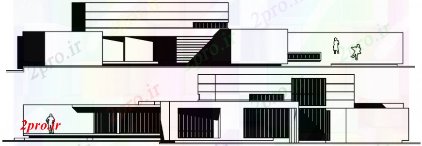 دانلود نقشه ساختمان اداری - تجاری - صنعتی دفتر مدل جزئیات نما دو بعدی  (کد107274)