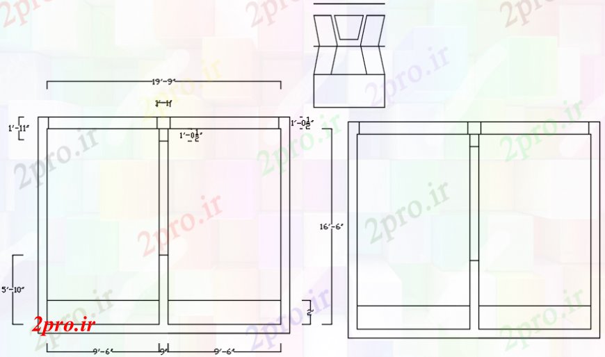 دانلود نقشه جزئیات طراحی در و پنجره  پنجره بخشی  جزئیات مقطعی (کد107285)