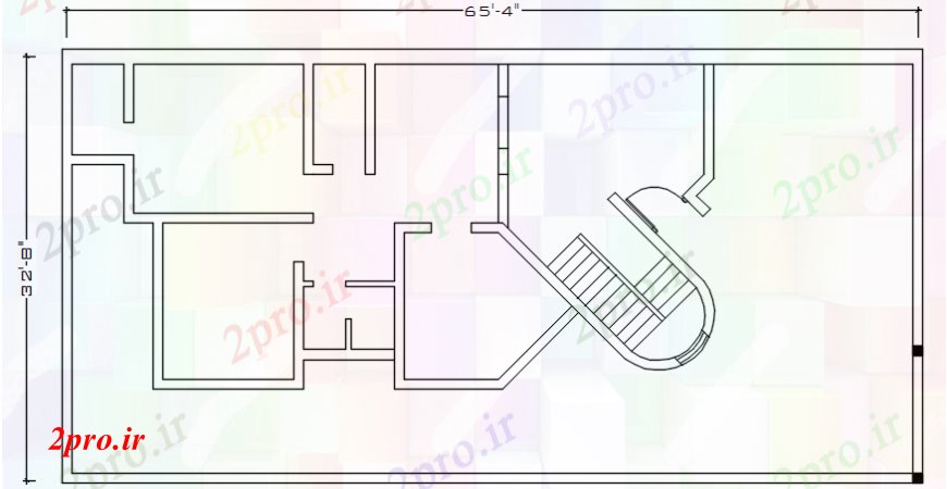 دانلود نقشه مسکونی ، ویلایی ، آپارتمان فاصله مفهوم خانه 37 در 77 متر (کد107287)