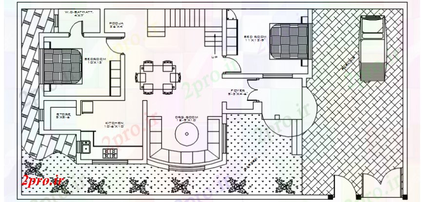 دانلود نقشه مسکونی  ، ویلایی ، آپارتمان  طرحی خانه بالای صفحه  (کد107289)