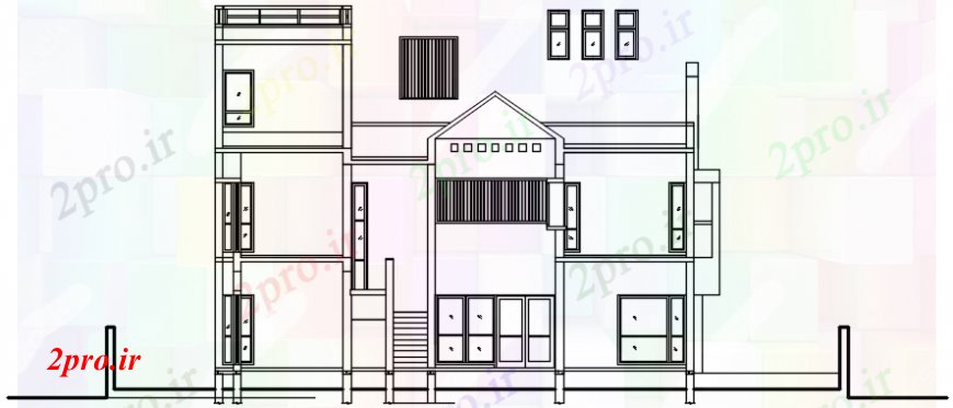 دانلود نقشه مسکونی ، ویلایی ، آپارتمان نما از یک مدل ویلا مدرن 13 در 16 متر (کد107309)