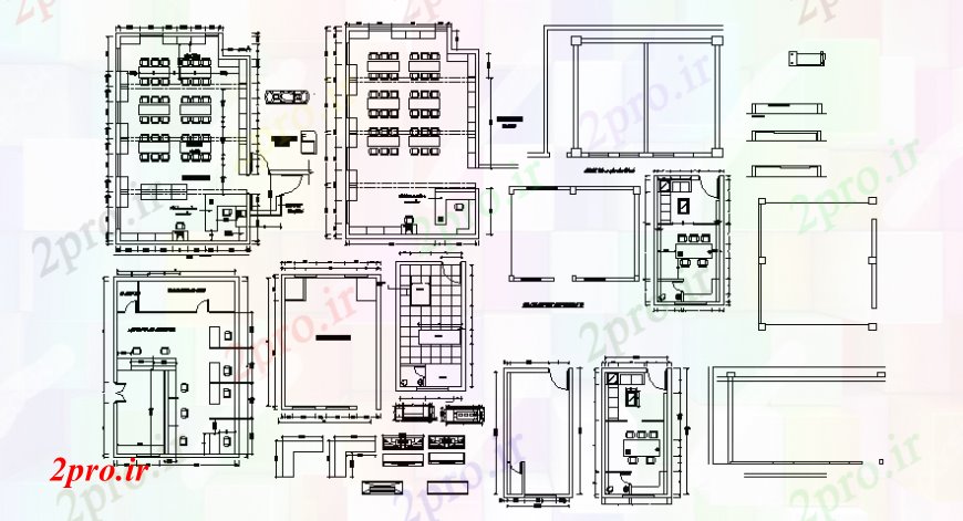 دانلود نقشه دانشگاه ، آموزشکده ، مدرسه ، هنرستان ، خوابگاه - طراحی جزئیات طرحی اتاق کلاس دو بعدی 33 در 51 متر (کد107316)