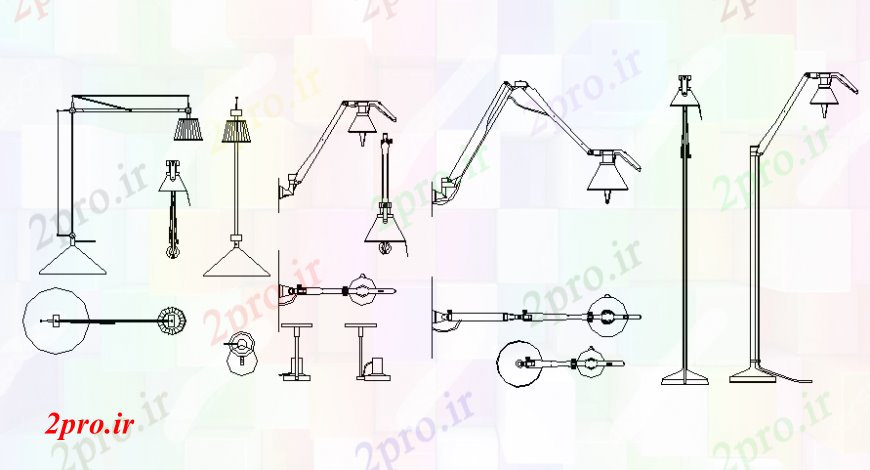 دانلود نقشه اتوماسیون و نقشه های برق  دو بعدی  رسم بلوک الکتریکی لامپ نور (کد107341)