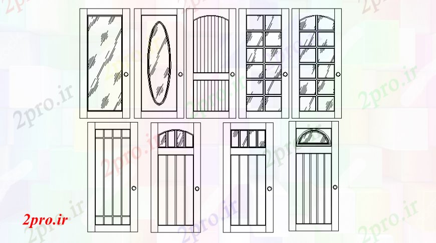 دانلود نقشه جزئیات طراحی در و پنجره  طراحی جزئیات واحد درب بلوک  اتوکد (کد107345)