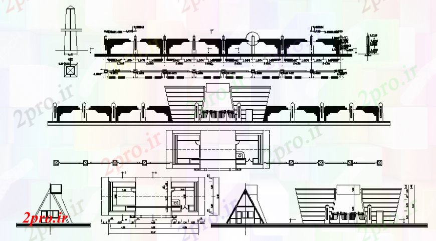 دانلود نقشه ساختمان دولتی ، سازمانی طراحی طرحی برج و نما 9 در 16 متر (کد107363)