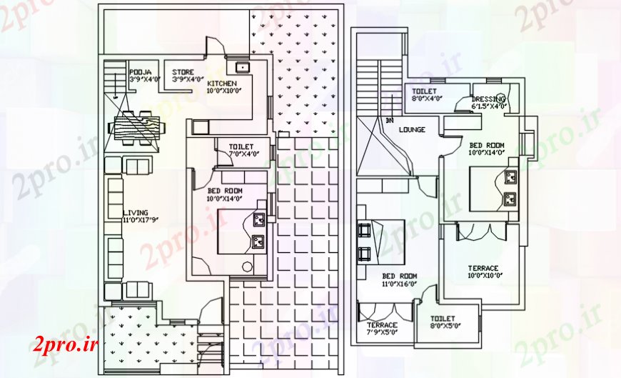 دانلود نقشه مسکونی  ، ویلایی ، آپارتمان  مفهوم بالا طرحی از خانه (کد107367)