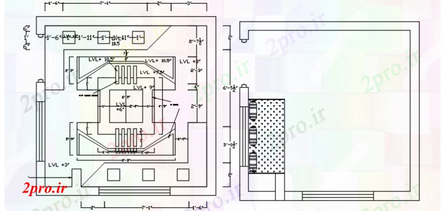 دانلود نقشه مسکونی  ، ویلایی ، آپارتمان  خانه بالای صفحه  طرحی نرده خانه های داخلی (کد107374)