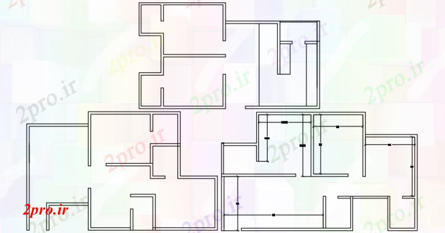 دانلود نقشه مسکونی ، ویلایی ، آپارتمان فاصله مفهوم مدل دو بعدی خانه 63 در 86 متر (کد107381)