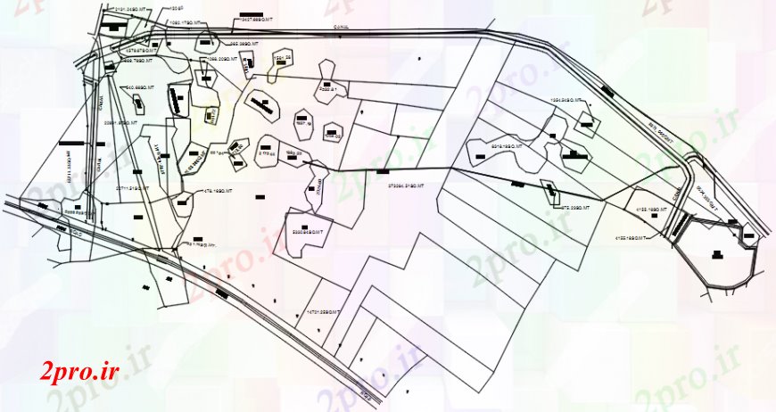 دانلود نقشه بلوک ، آرام ، نماد طرحی نمای بالای سایت (کد107404)