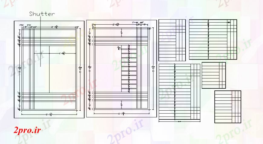 دانلود نقشه جزئیات طراحی در و پنجره  طراحی جزئیات شاتر درب  (کد107435)