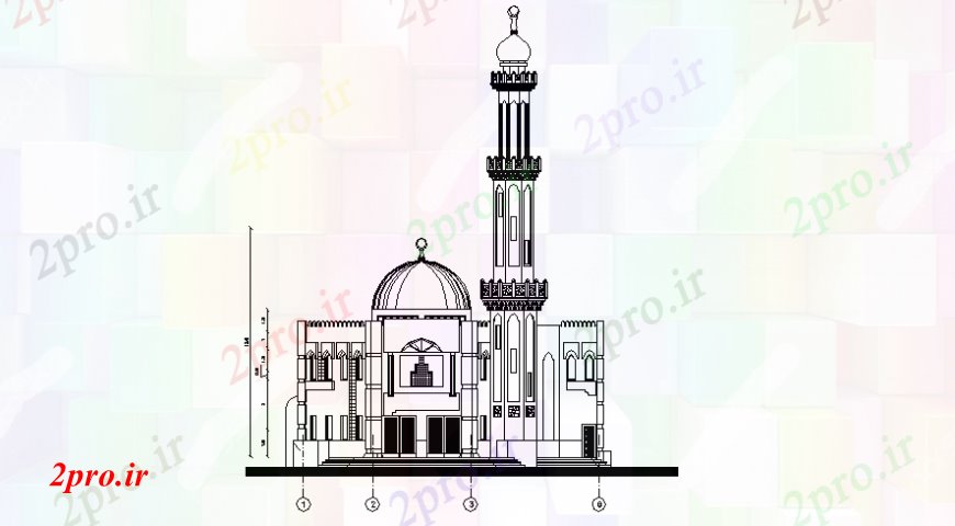 دانلود نقشه کلیسا - معبد - مکان مذهبی نقشه هاینما مسجد  اتوکد (کد107473)