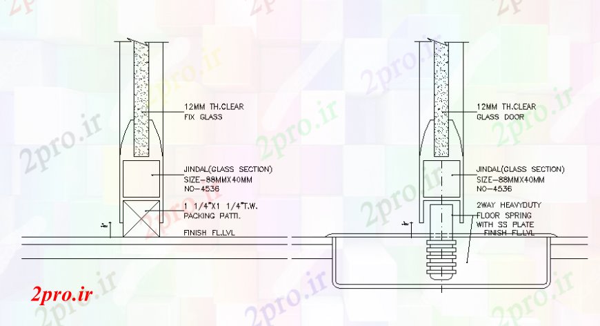 دانلود نقشه جزئیات طراحی در و پنجره  شیشه درب و نقشه های دو بعدی    اتوکد (کد107485)