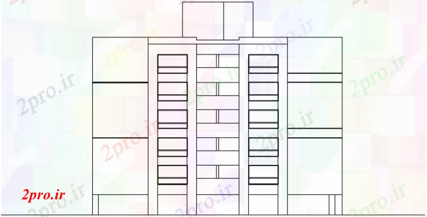 دانلود نقشه مسکونی  ، ویلایی ، آپارتمان  پوش ساخت دو بعدی  نما (کد107499)