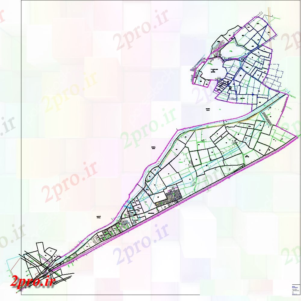 دانلود نقشه برنامه ریزی شهری طراحی جزئیات یک منطقه طرحی  دو بعدی    اتوکد (کد107506)