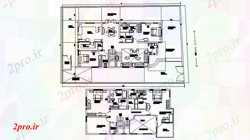 دانلود نقشه مسکونی ، ویلایی ، آپارتمان طراحی طرحی جزئیات دو بعدی خانه 35 در 65 متر (کد107517)