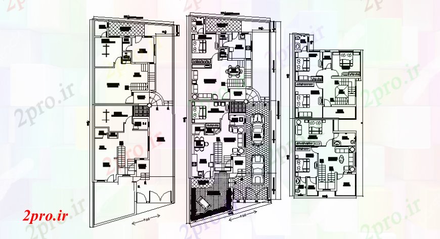 دانلود نقشه مسکونی ، ویلایی ، آپارتمان طراحی جزئیات طرحی خانه با پلان 39 در 83 متر (کد107519)