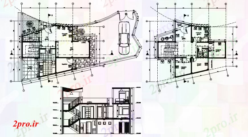 دانلود نقشه مسکونی  ، ویلایی ، آپارتمان  مسکن ویلا طراحی جزئیات بخش و طرحی  (کد107525)