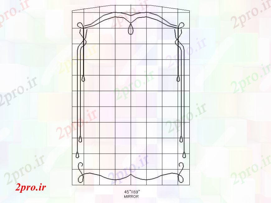 دانلود نقشه بلوک ، آرام ، نماد آینه مشترک مقابل بلوک نما طراحی جزئیات (کد107529)