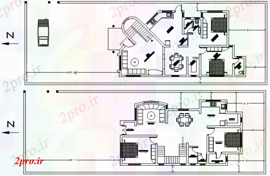 دانلود نقشه مسکونی  ، ویلایی ، آپارتمان    طراحی خانه به   (کد107556)