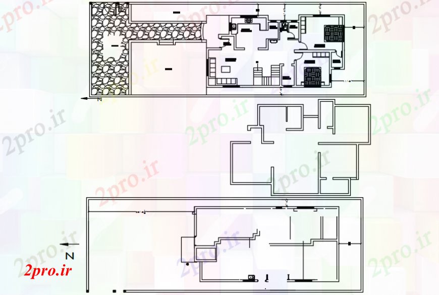 دانلود نقشه مسکونی ، ویلایی ، آپارتمان خانه طراحی طبقه اتوکد 32 در 60 متر (کد107557)