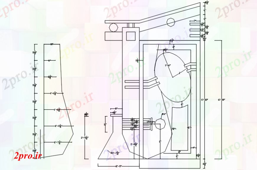 دانلود نقشه جزئیات طراحی در و پنجره  طراحی  دو بعدی  از درب اصلی   خودرو (کد107560)