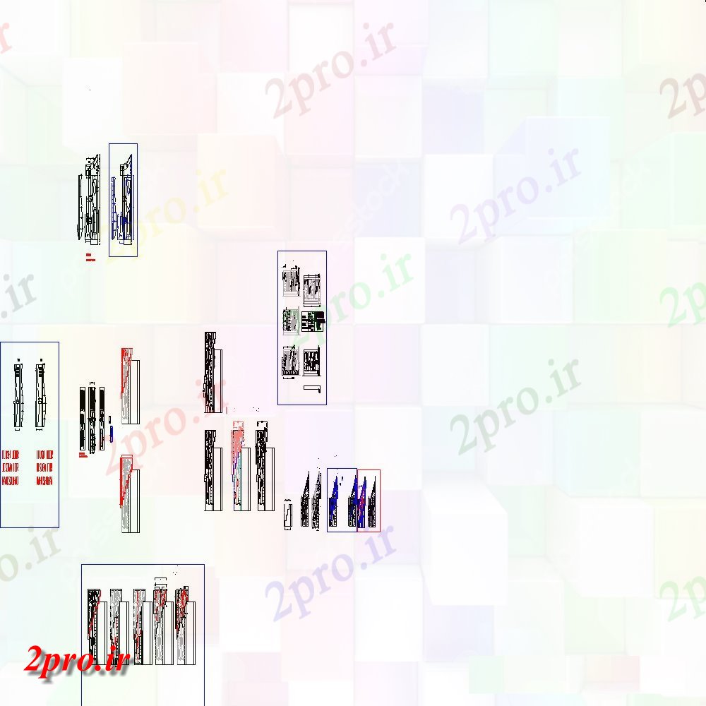 دانلود نقشه جزئیات طراحی در و پنجره طراحی دو بعدی طراحی درب 70 در 104 متر (کد107562)