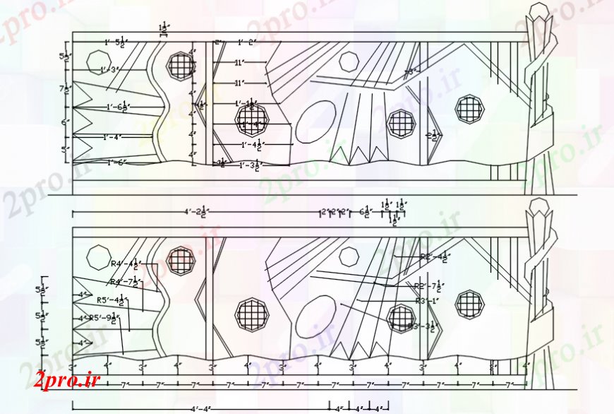 دانلود نقشه کمد دیواری لباس طراحی دو بعدی طراحی مبلمان از خودرو 70 در 104 متر (کد107564)